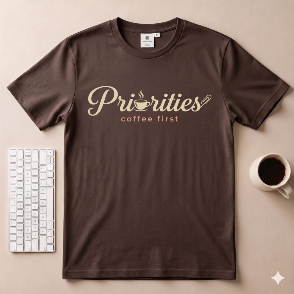 Priorities coffee first T-Shirt