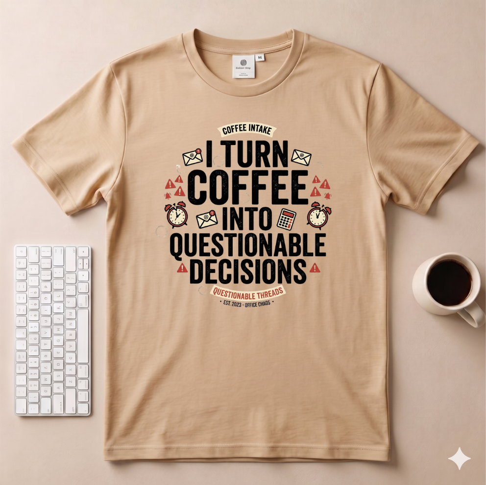 I turn coffee into questionable decisions T-Shirt