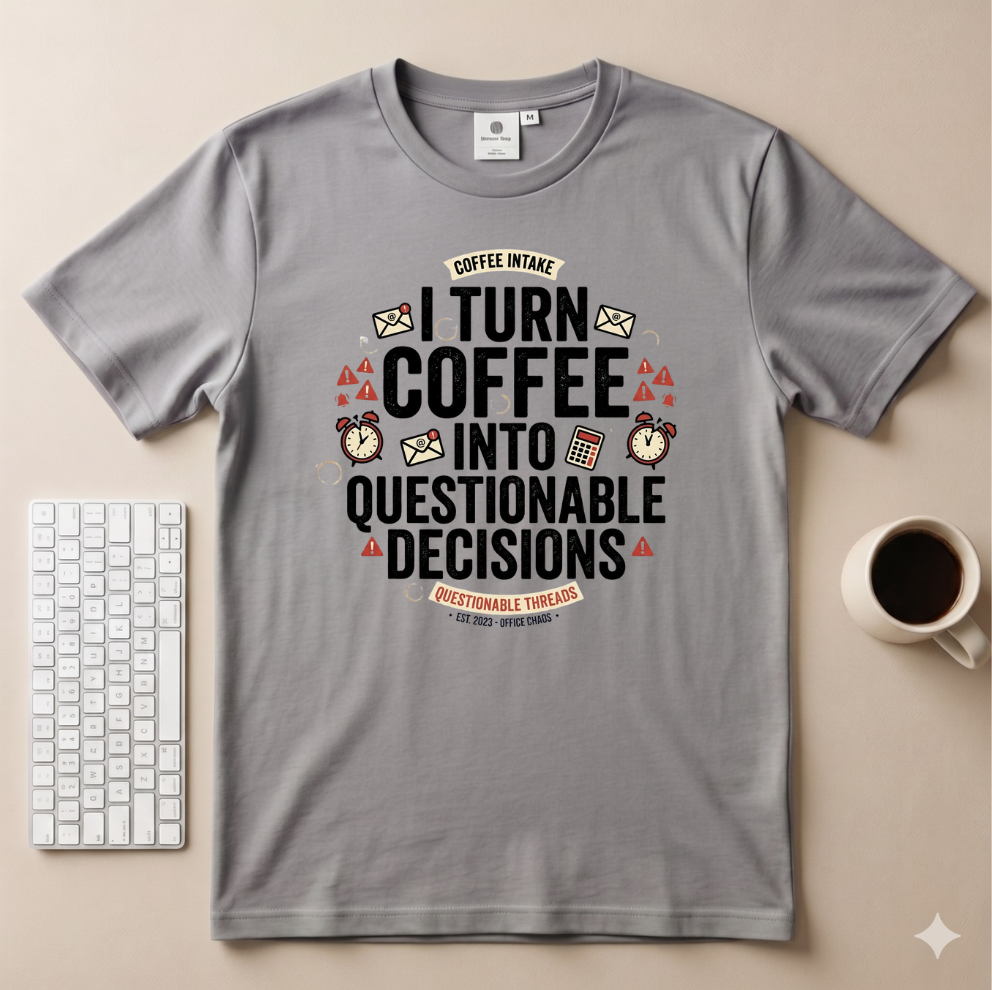 I turn coffee into questionable decisions T-Shirt