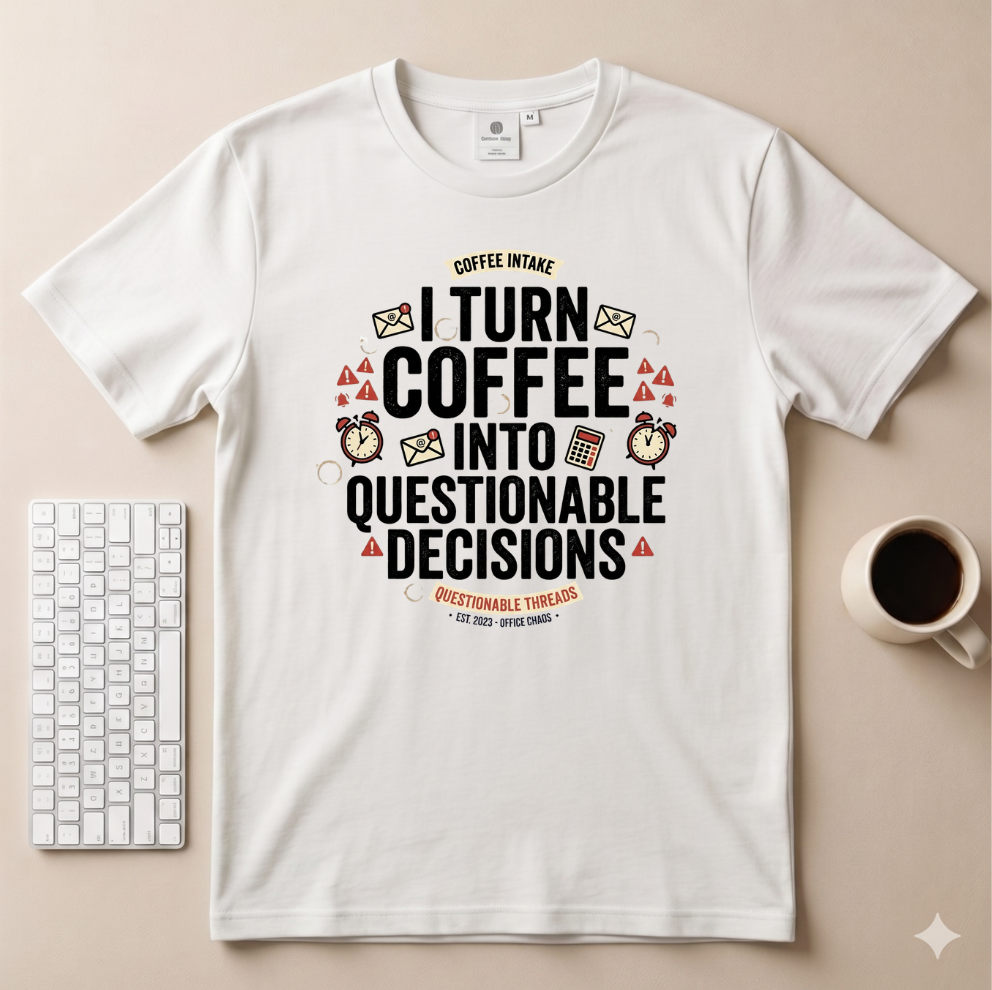I turn coffee into questionable decisions T-Shirt