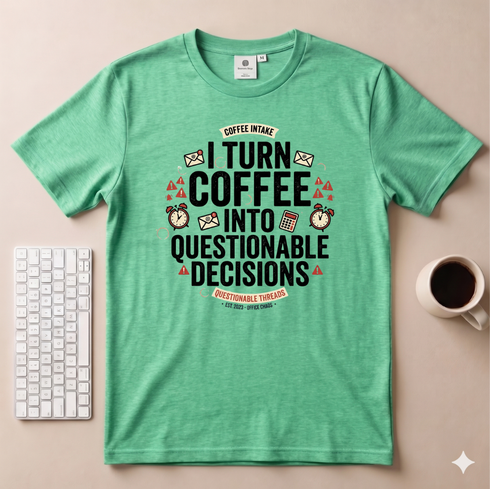 I turn coffee into questionable decisions T-Shirt