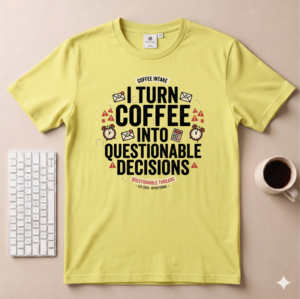 I turn coffee into questionable decisions T-Shirt